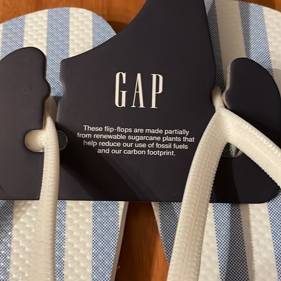 Gap size 12 blue & white striped flip flop sandals nwt - Picture 5 of 6